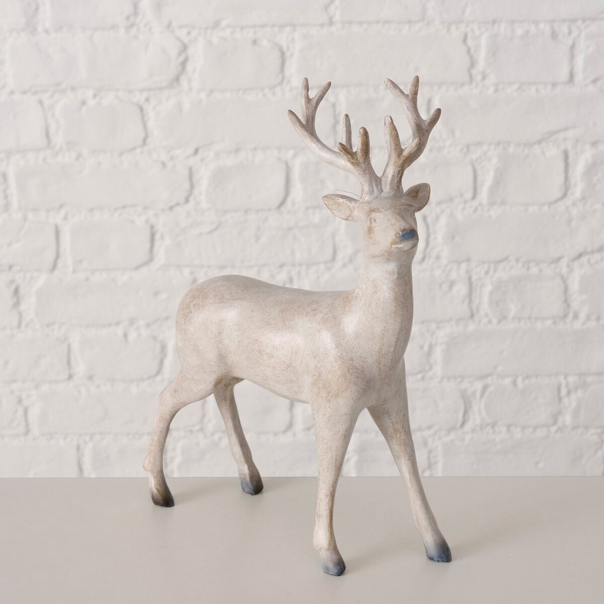 Cream Standing Reindeer Decorations – Pair