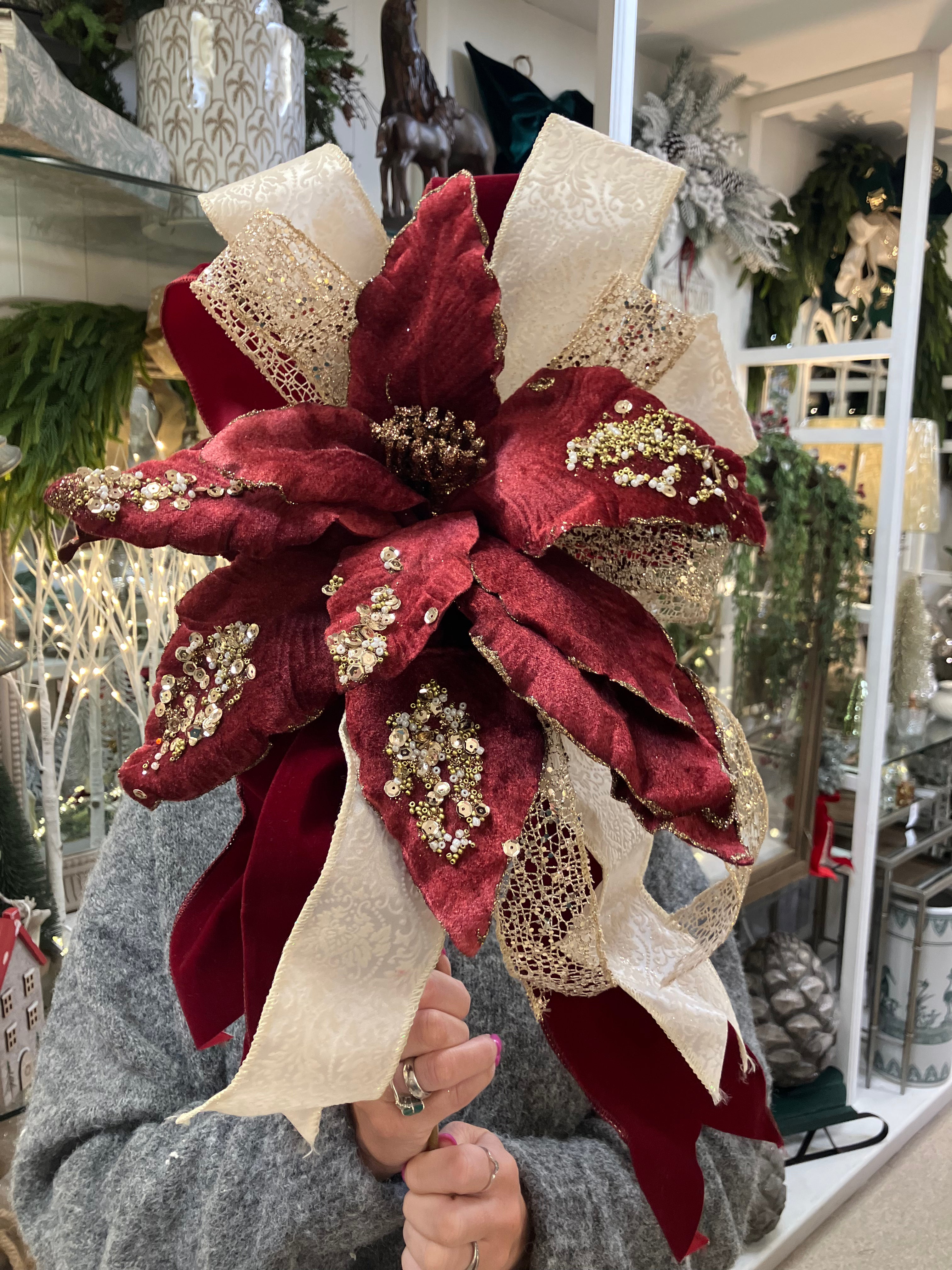 Flower and Bow Tree Topper