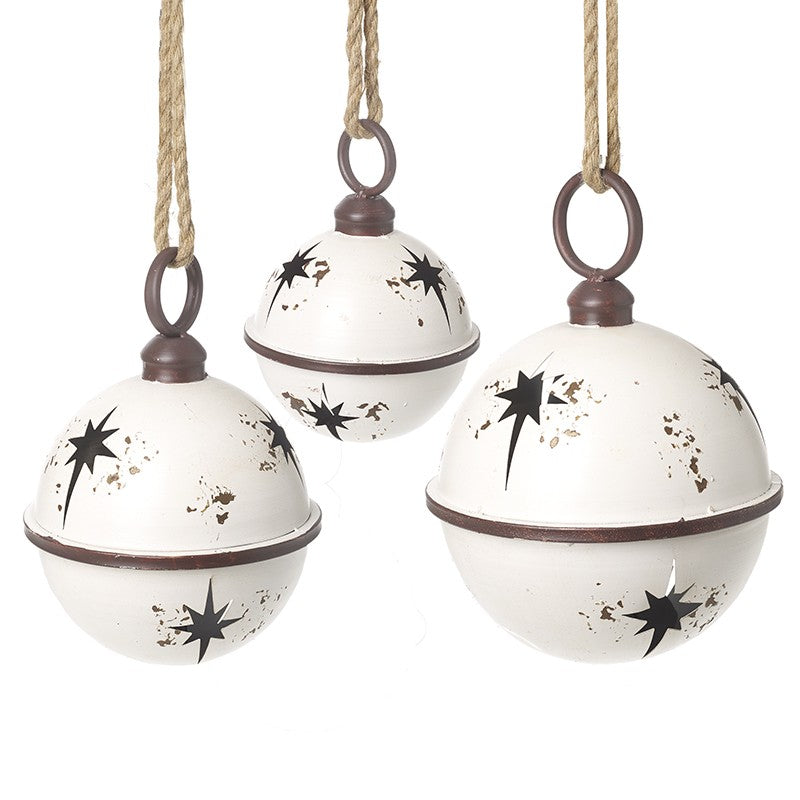 White round metal hanging metal bell set