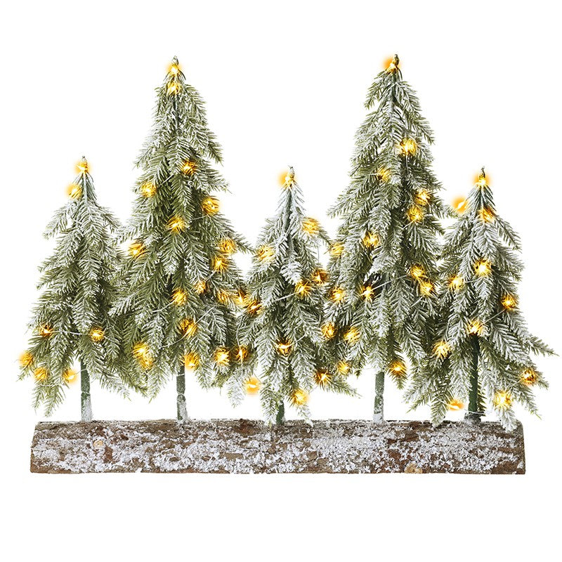 Light up Christmas Tree Forest on Log Base
