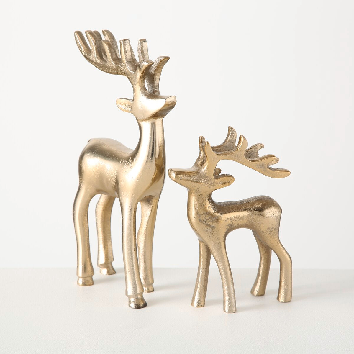 Set of 2 Gold standing reindeers