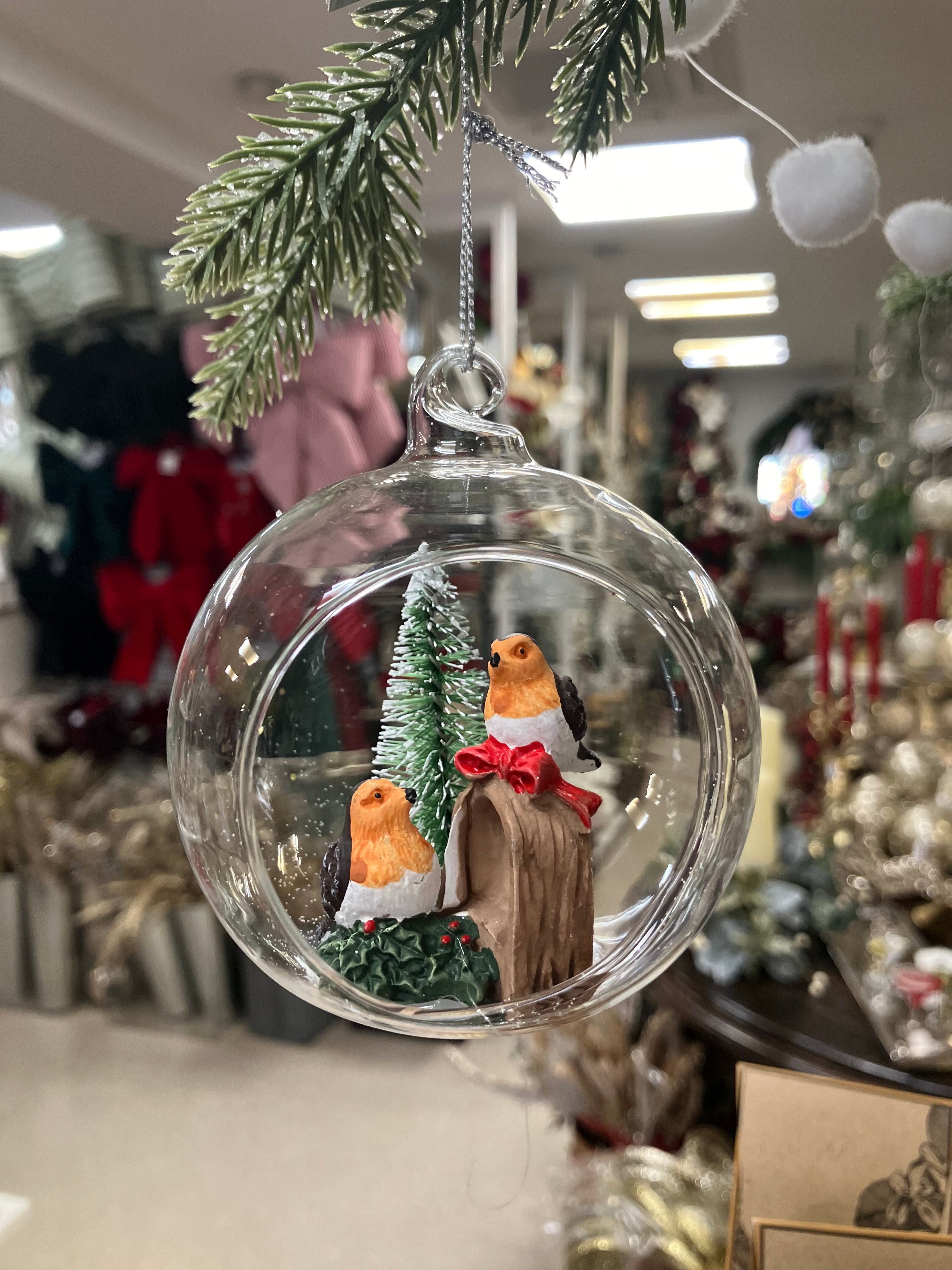 Robin Glass Hanging Decoration