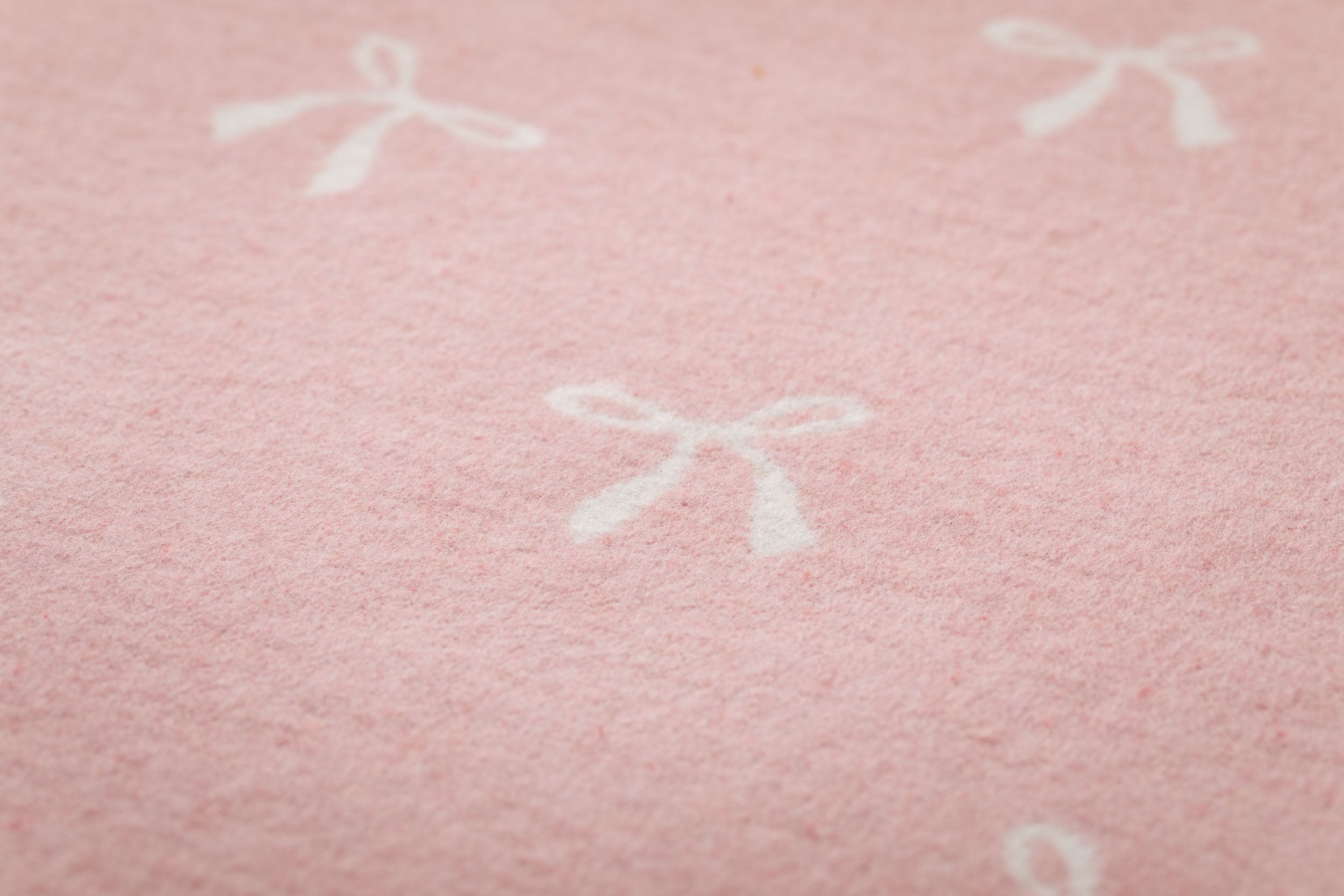 Pink Woollen Baby Bow Blanket