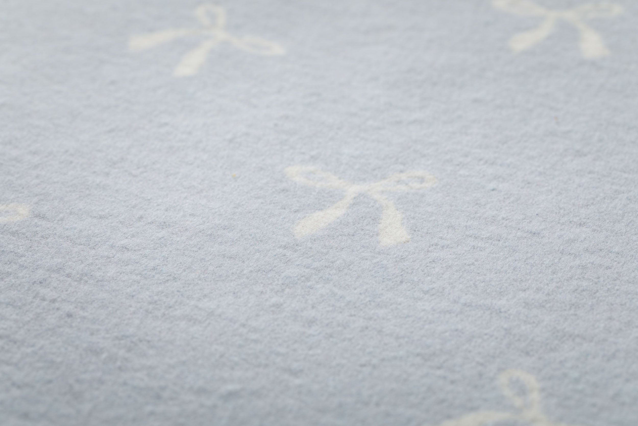 Blue Woollen Bow Baby Blanket