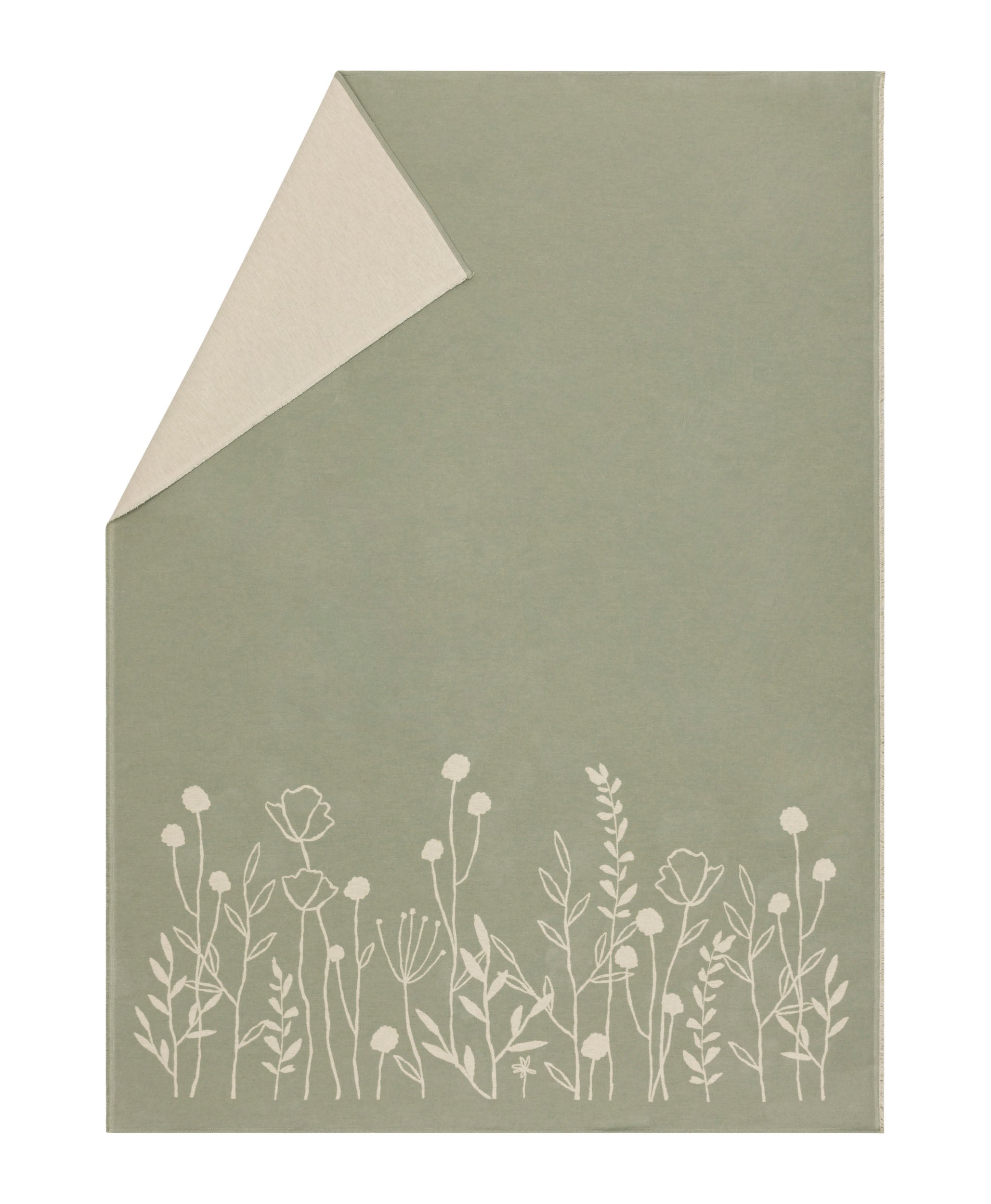 Organic Green Floral Blanket