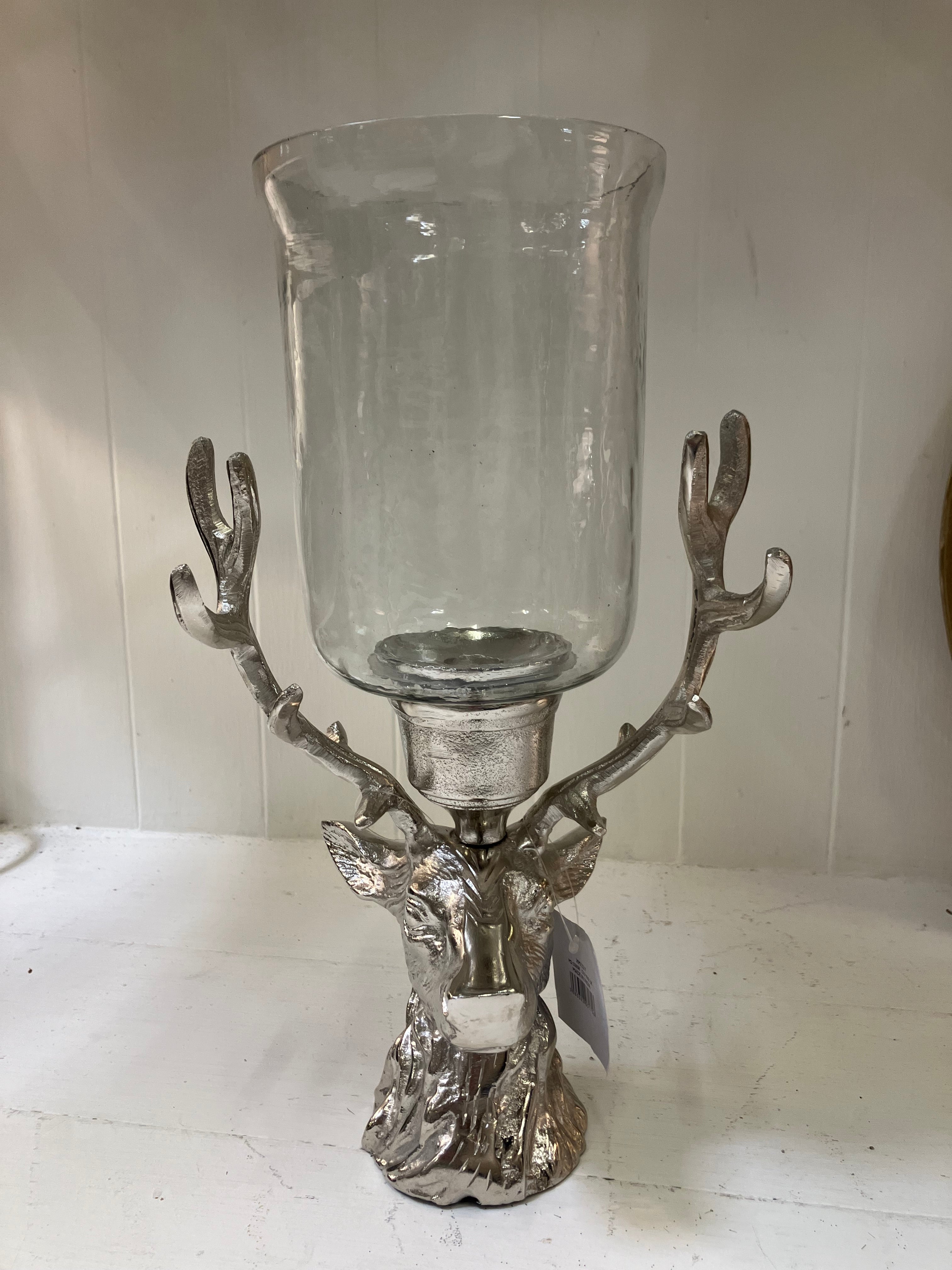 Silver Reindeer Candle Holder