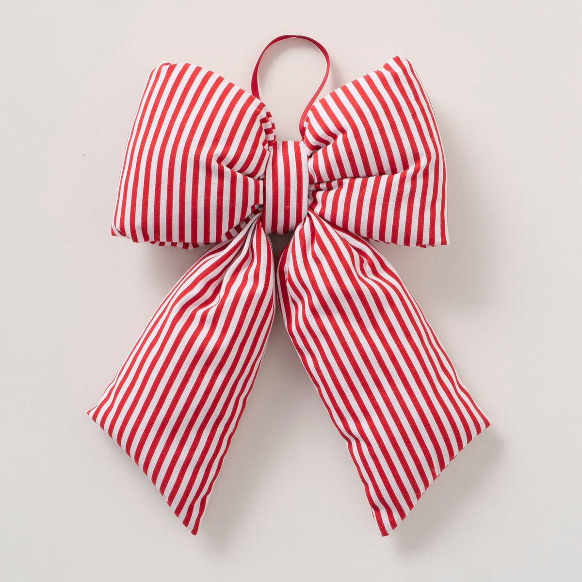 Small Red and White striped bow