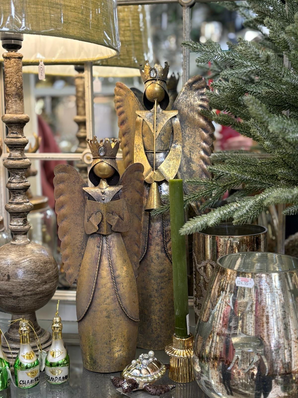 Gold Metal Angel Playing Horn