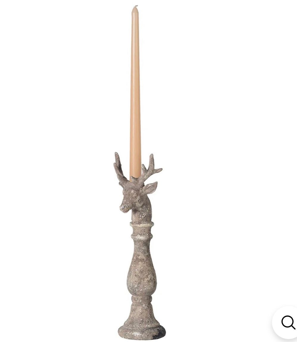 Small Stone Reindeer Candlestick