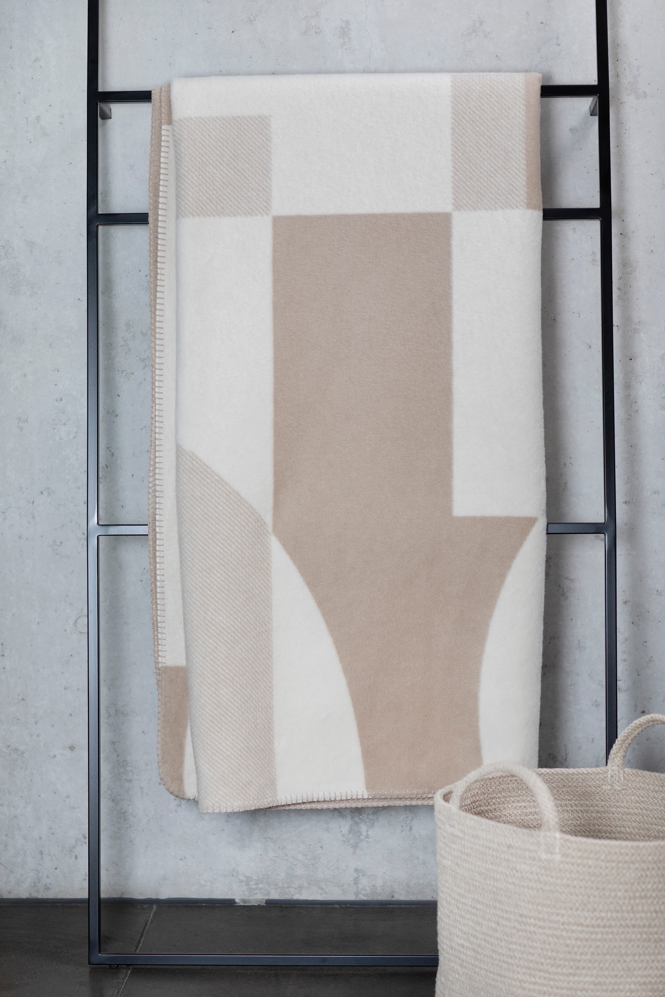 Cream and Sand Fleece Blanket